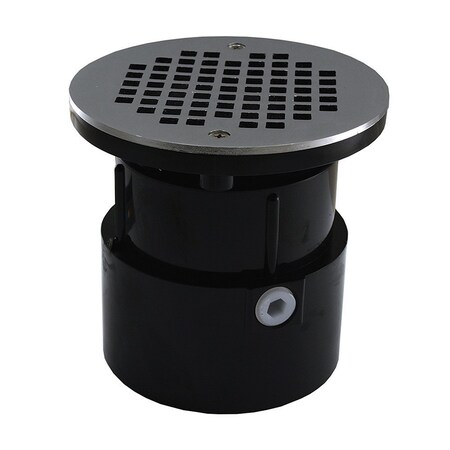 Jones Stephens 2in. ABS Over Pipe Fit Drain Base with 2in. Plastic Spud and 4in. Chrome Plated Strainer D53193